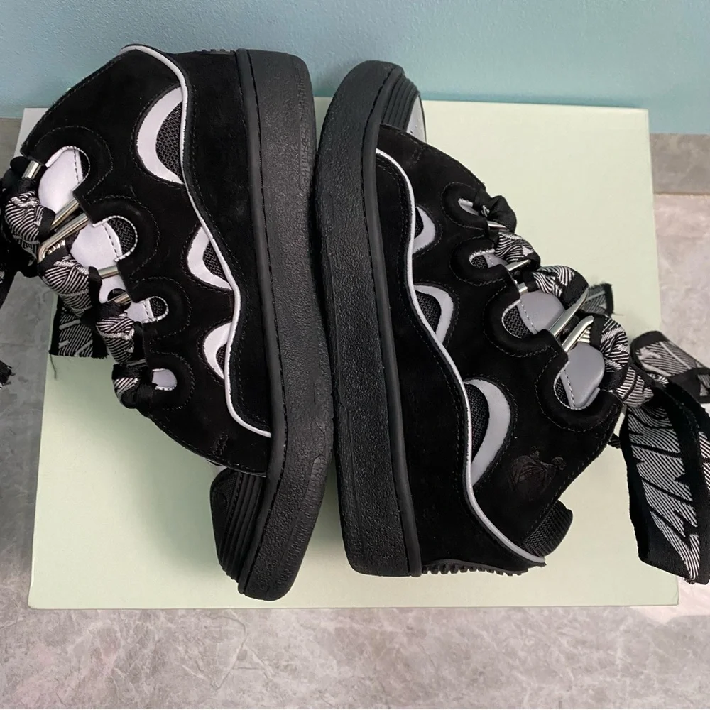 Lanvin Black and White Kids Sneakers - Picture 4 of 6